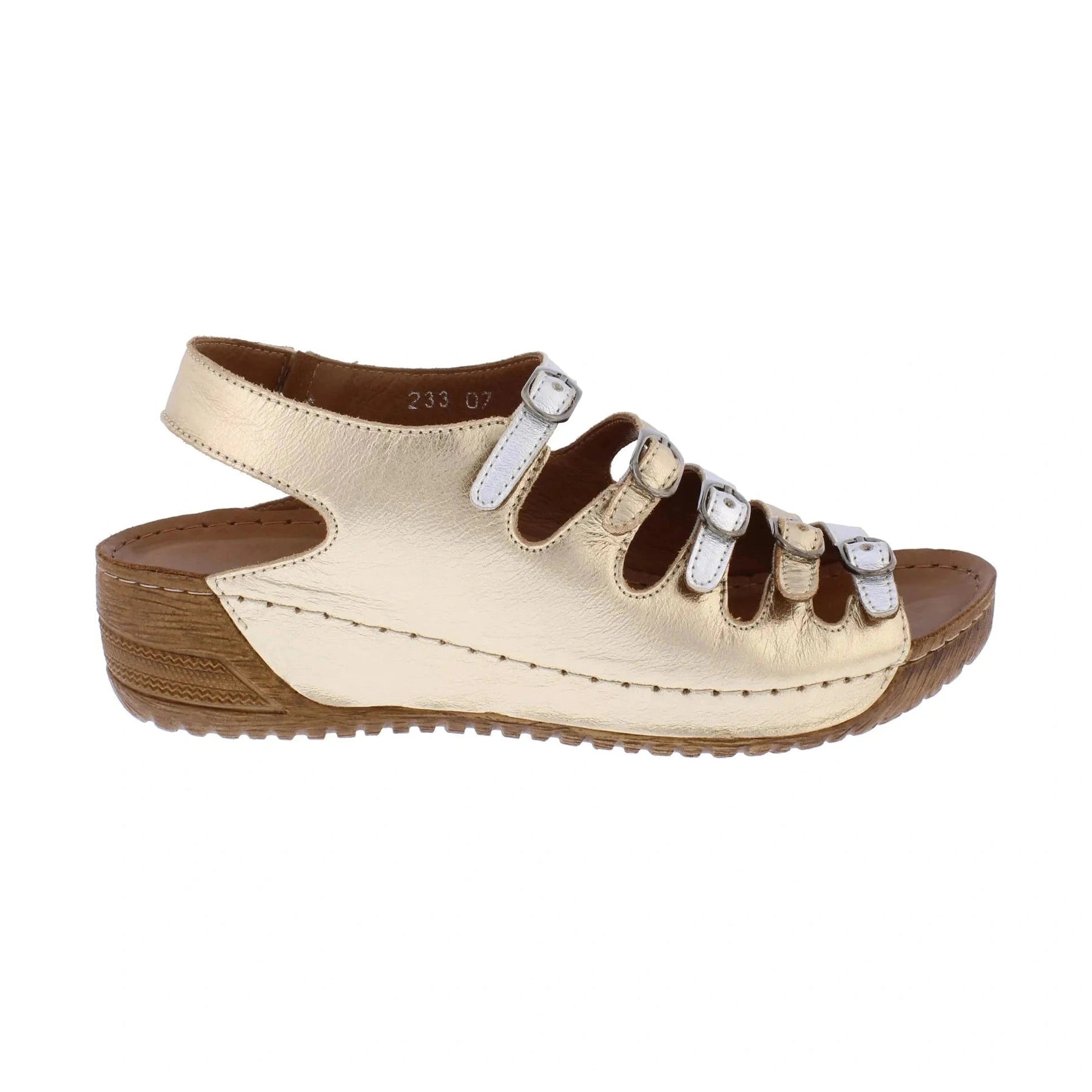 Adesso Astrid Soft Leather METALLIC Wedge Sandal astrid-A6869