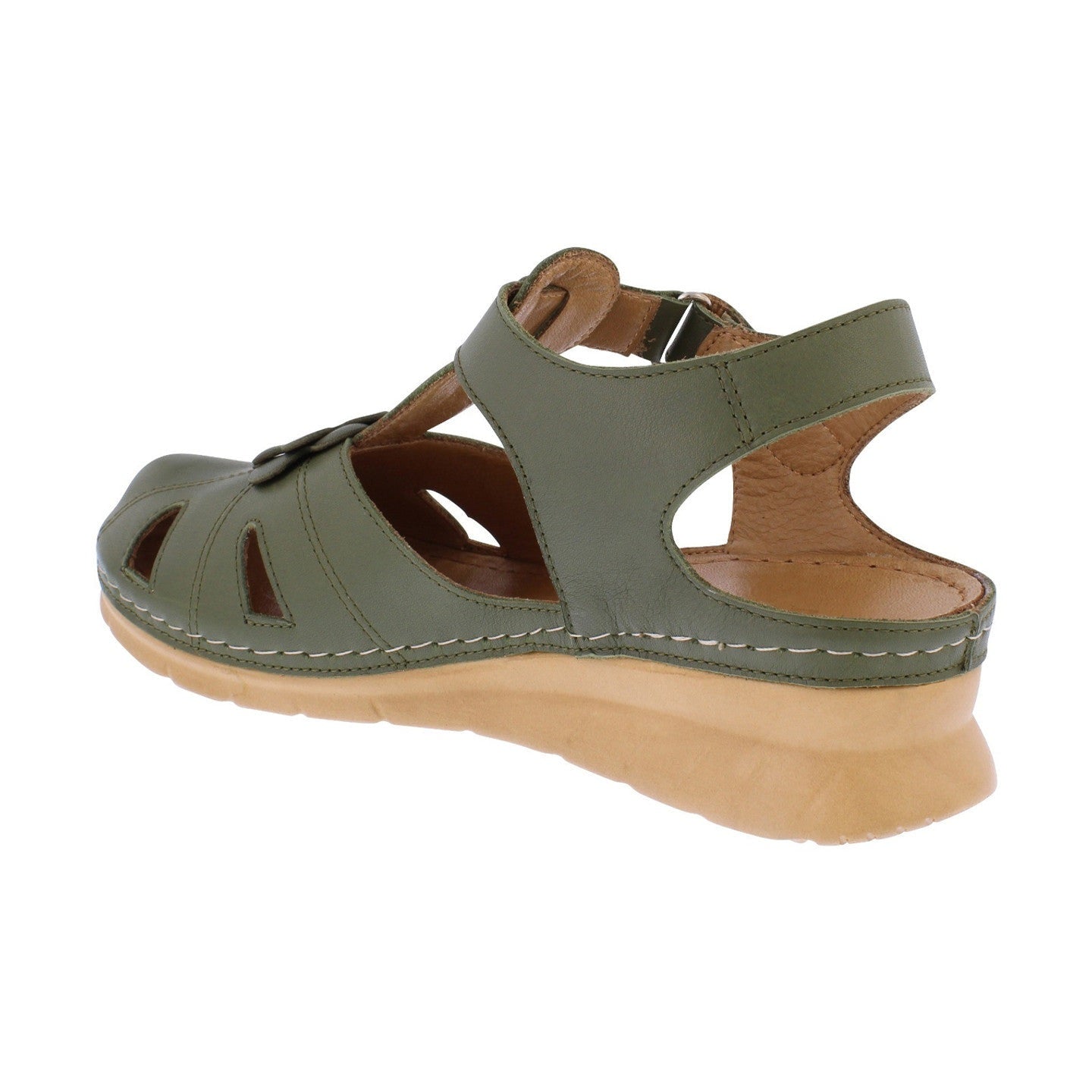 Adesso MEADOW Olive Soft Leather Closed Toe Sandal