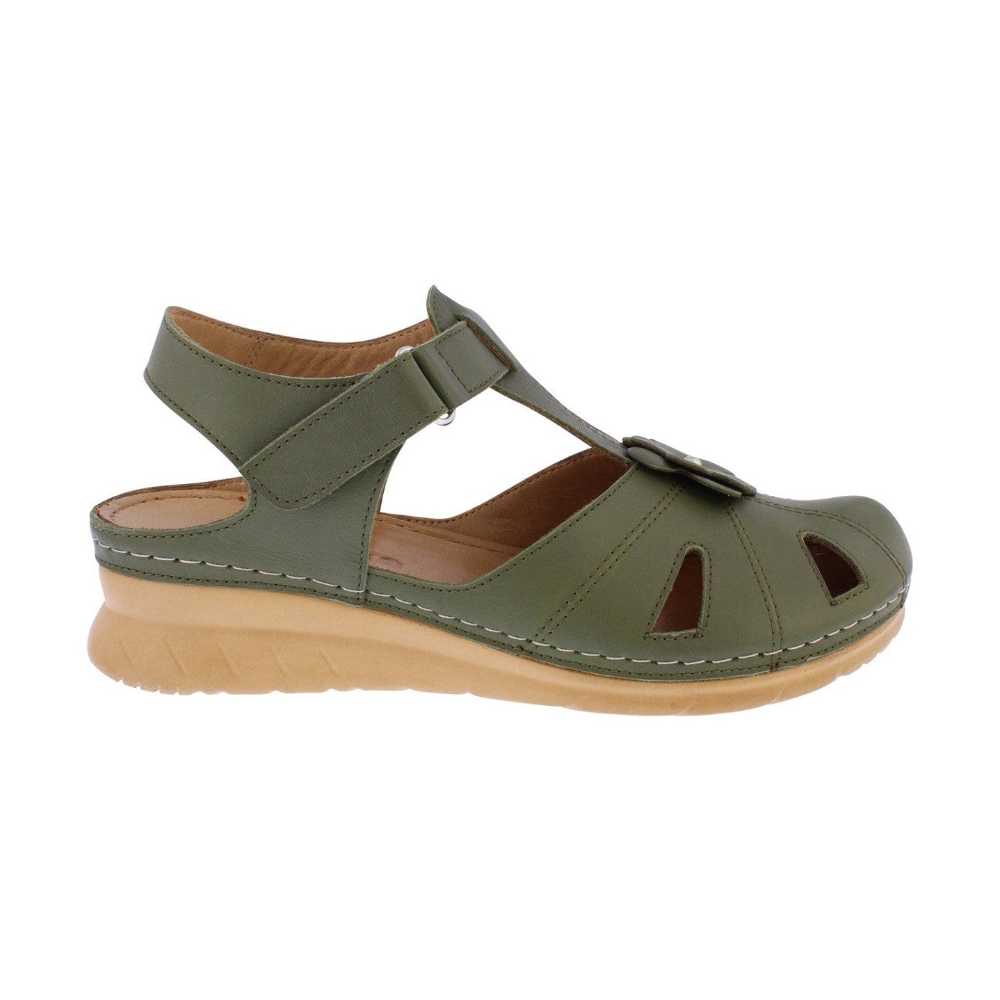 Adesso MEADOW Olive Soft Leather Closed Toe Sandal