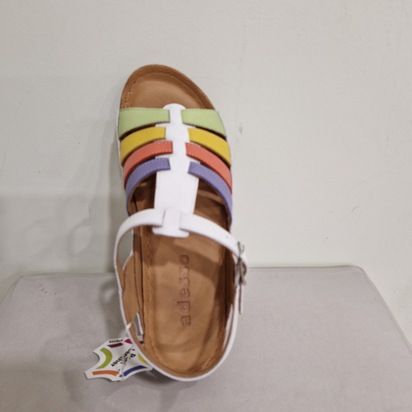Adesso Neri RAINBOW Soft Leather T Bar Wedge Sandal A8273