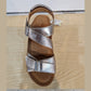 Adesso Tova PEWTER Soft Leather Twin Strap Touch Fastening Wedge Sandal