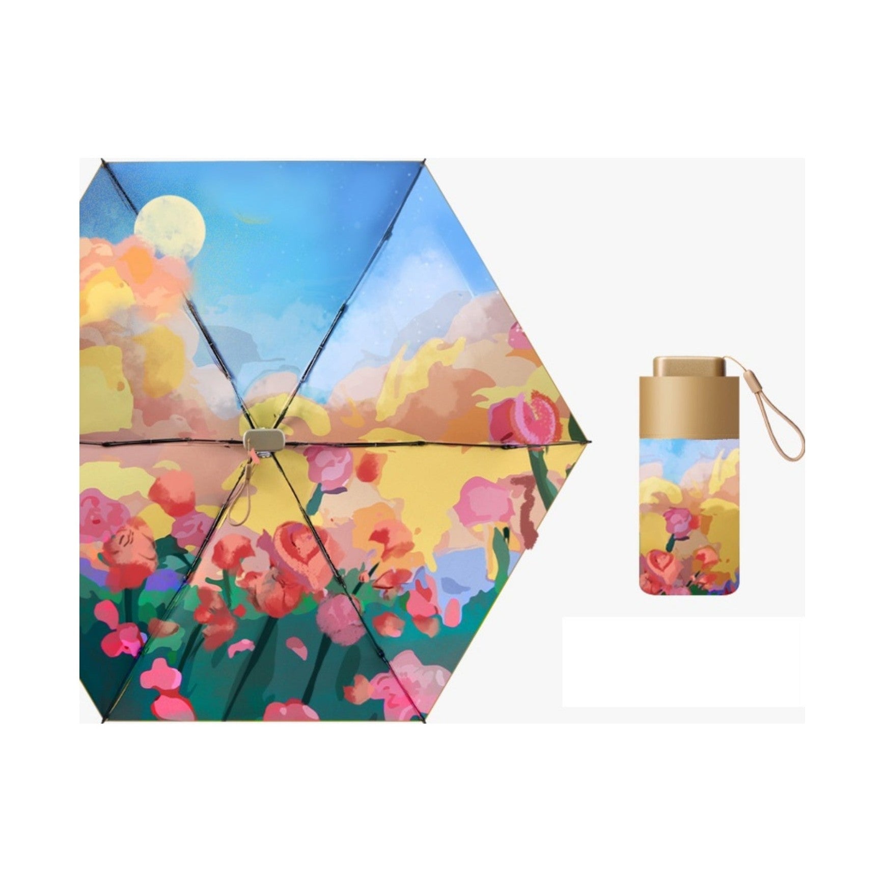 Artist Print Pocket Umbrella Multi Floral