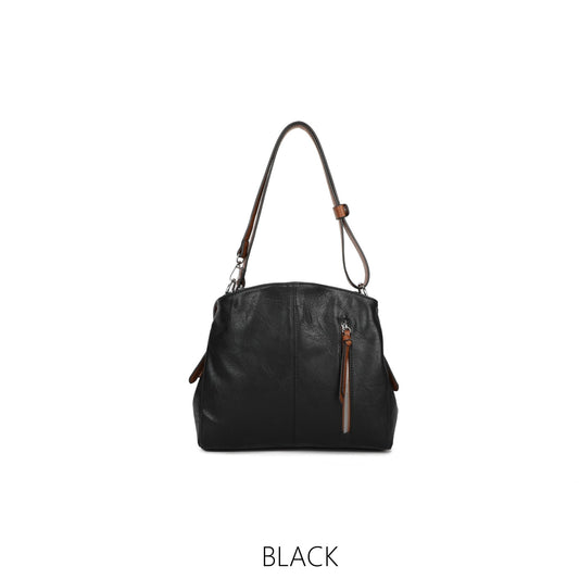 Moda Express Lx1832 BLACK Faux Leather Handbag
