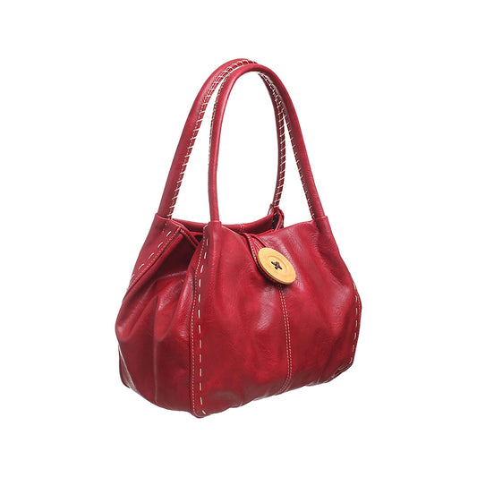 Bessie London Classic Button Bag RED.. BW446