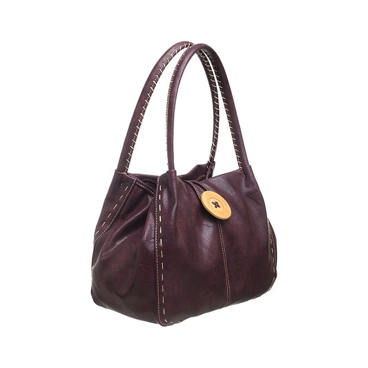 Bessie London Classic Button Bag PURPLE BW446