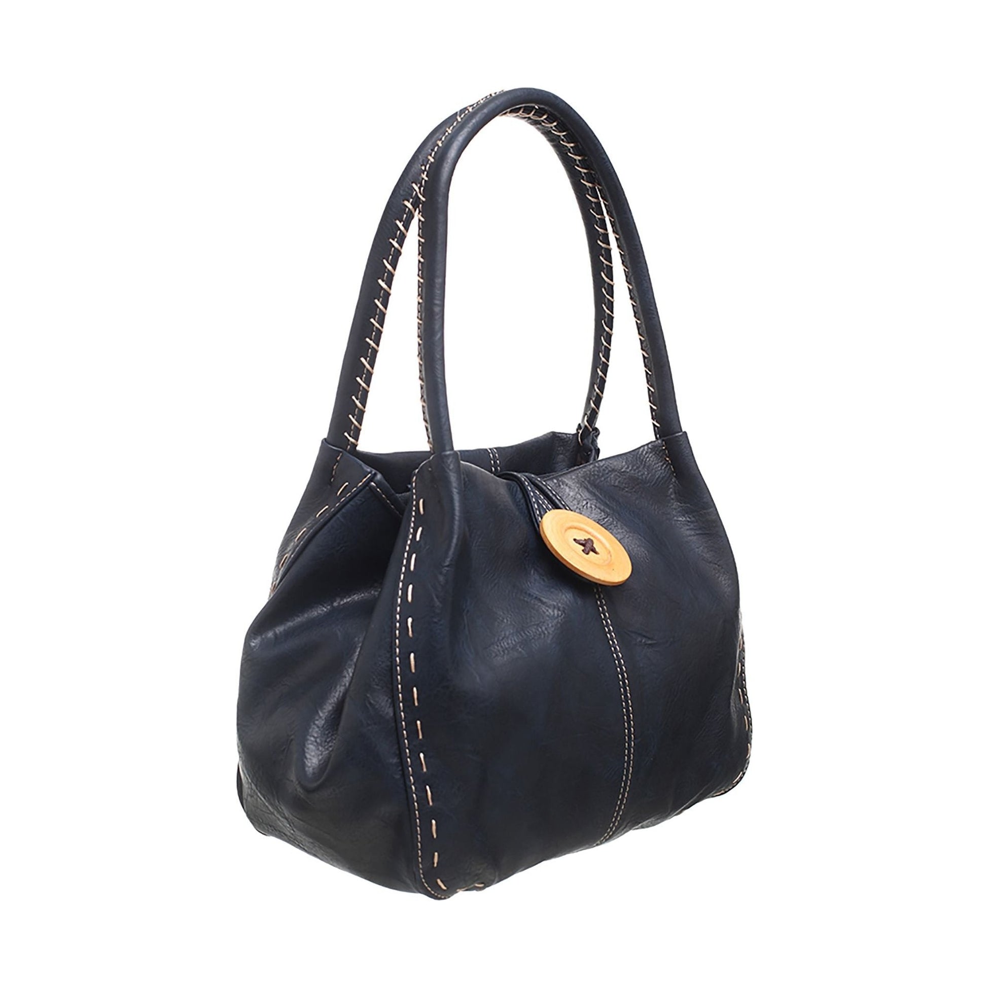 Bessie London Classic Button bag Navy Blue BW446
