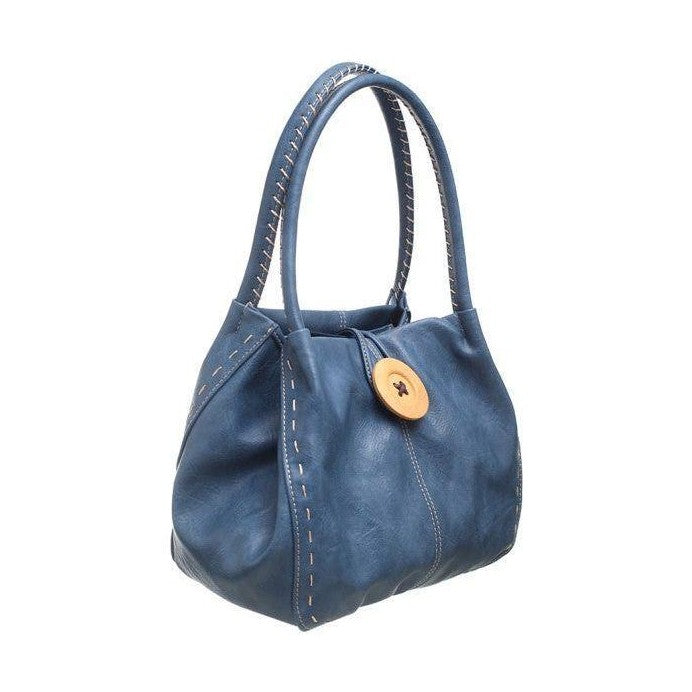 Bessie London BW446 Button Bag Steel Blue