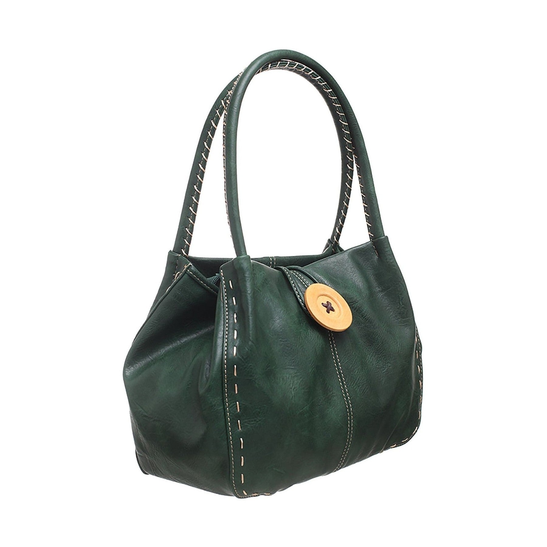 Bessie London GREEN Classic Button Bag BW446