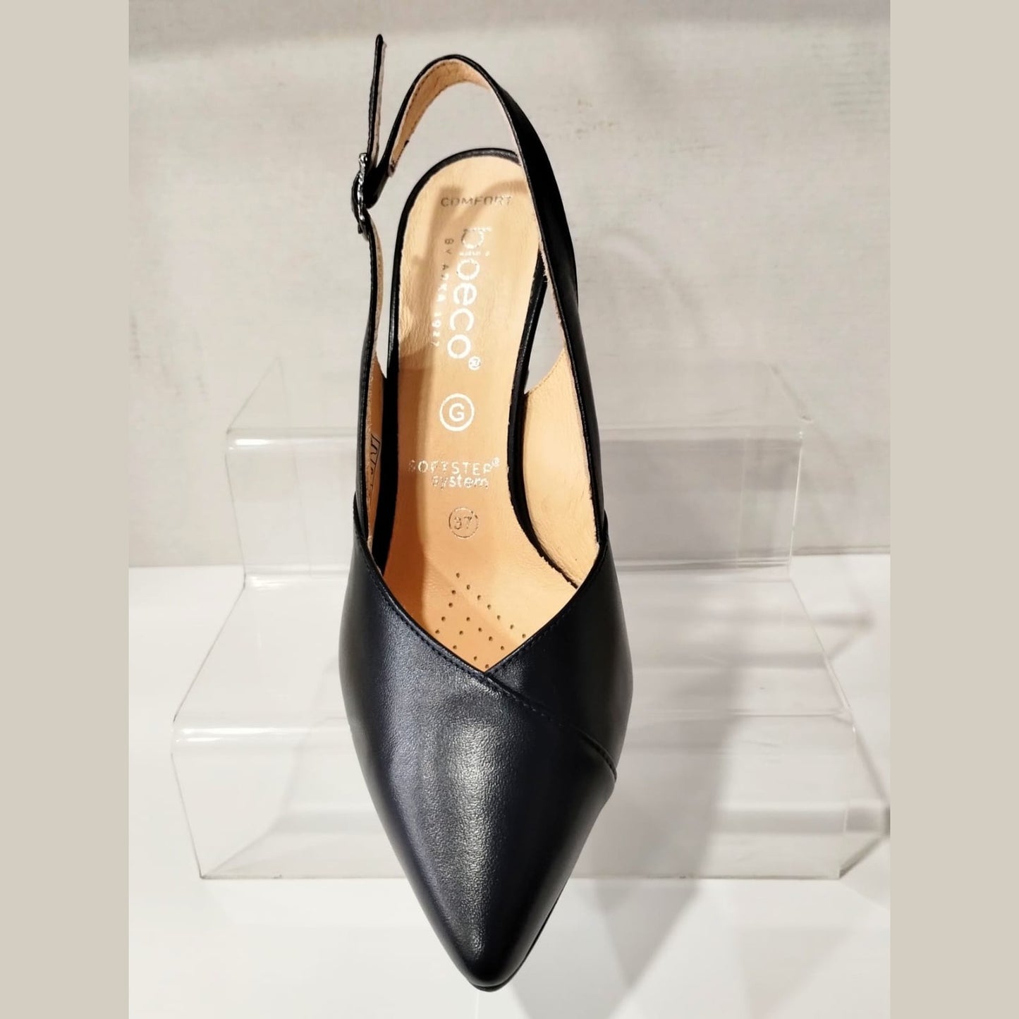 Bioeco 4009 Navy Leather Closed Toe Slingback Occasion Shoe Matching Bags Available 4009-1570