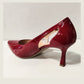 Bioeco 4079 RED PATENT open sided court shoe 4079-433