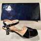Bioeco 4252 Medium Heel Navy Patent Leather Wide Fitting Dress Sandal