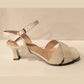 Bioeco 4252 Medium Heel Pearl Beige Wide Fit Dress Sandal