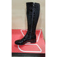 Bioeco Black CROC Leather wide fit Long Zip Boot 7770-2308