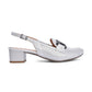 Bioeco Occasion Wear 3963 SILVER Sling Back Block Heel Occasion Shoe 3963-2103