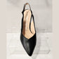 Bioeco Occasion Wear 4009 BLACK Soft Leather Wide Fitting Sling Back Shoe