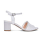 Bioeco Occasion Wear 4040 Silver Wide Fitting Block Heel Dress Sandal 4040-2439-1661