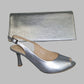 Bioeco Occasion Wear 4180 Sling Back Slim Heel Occasion Shoe SILVER Pearl Leather 4180-2439-1661