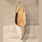 Bioeco Occasion Wear 4186 PEARL Beige Soft Leather Wide Fitting Slingback Shoe