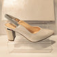 Bioeco Occasion Wear 4186 PEARL Beige Soft Leather Wide Fitting Slingback Shoe