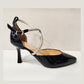 Bioeco Occasion Wear 4216 Navy Patent Leather Wide Fitting Diamante Bar Shoe