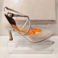 Bioeco Occasion Wear 4216 metalic pink Soft Leather Wide Fitting Cross Straps Shoe