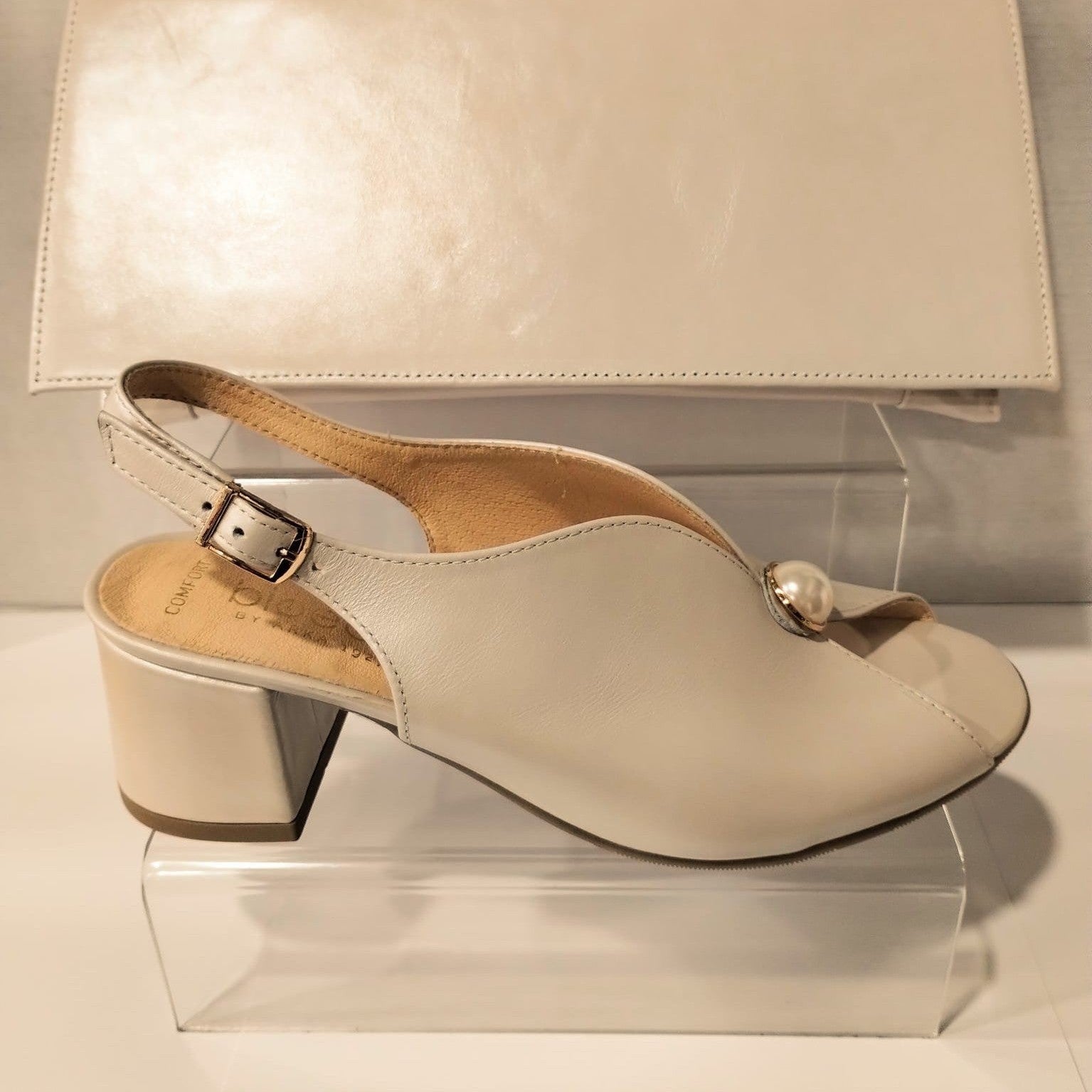 Bioeco Occasion Wear 4261 PEARL Soft Leather Wide Fitting Slingback Shoe