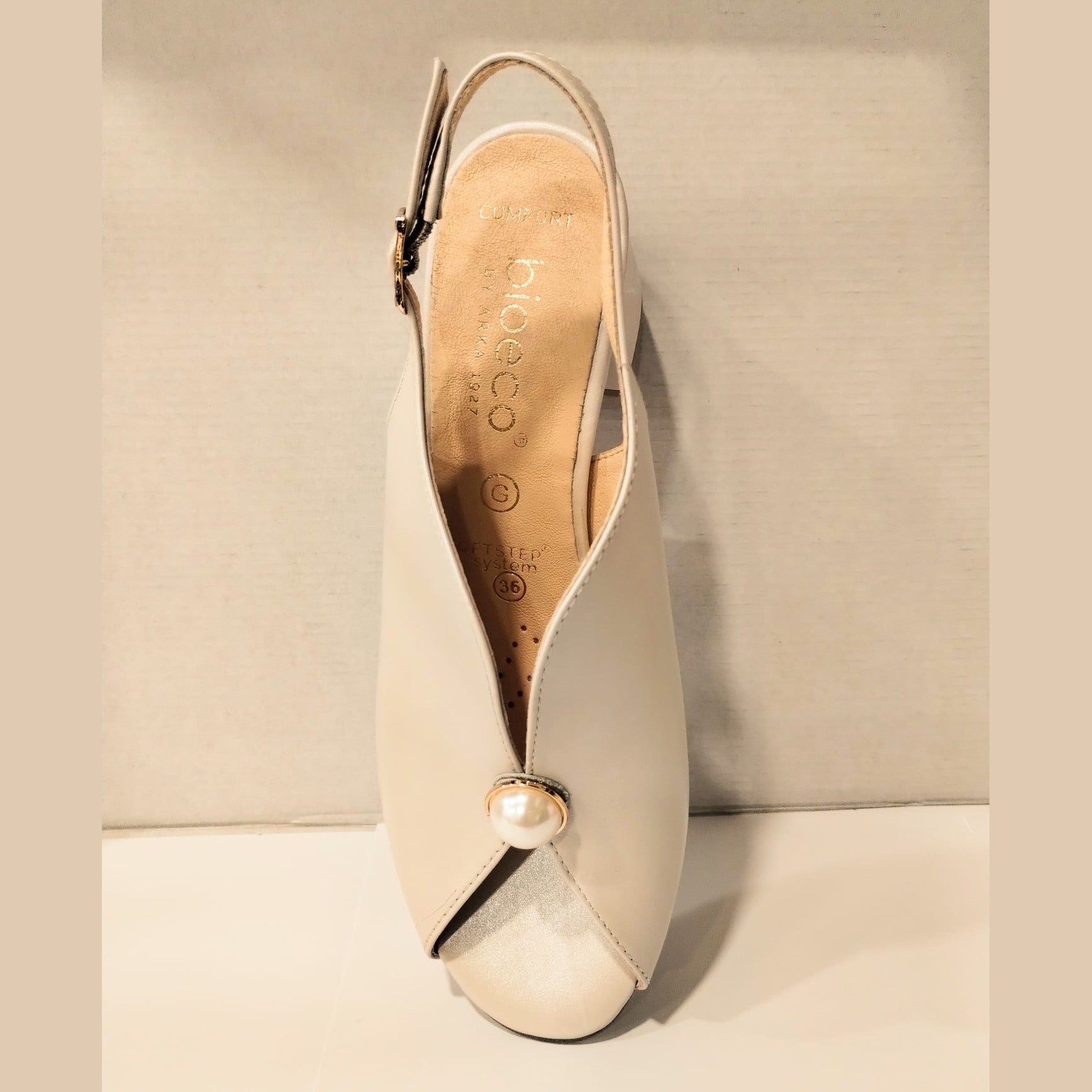 Bioeco Occasion Wear 4261 PEARL Soft Leather Wide Fitting Slingback Shoe