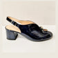 Bioeco Occasion Wear 4263 Soft Navy Patent Leather Wide Fitting Slingback Shoe