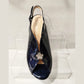 Bioeco Occasion Wear 4263 Soft Navy Patent Leather Wide Fitting Slingback Shoe