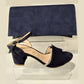 Bioeco Occasion Wear B002 NAVY SUEDE Clutch Handbag to match 4040 Sandals B002-1217