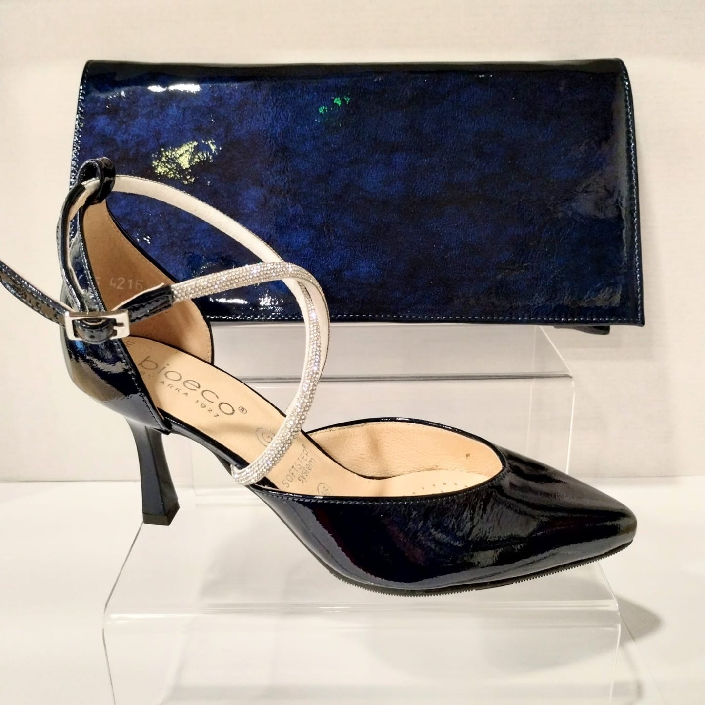 Bioeco B002 NAVY PATENT Bag to Match 4216 and 4263 Shoes B002-2906