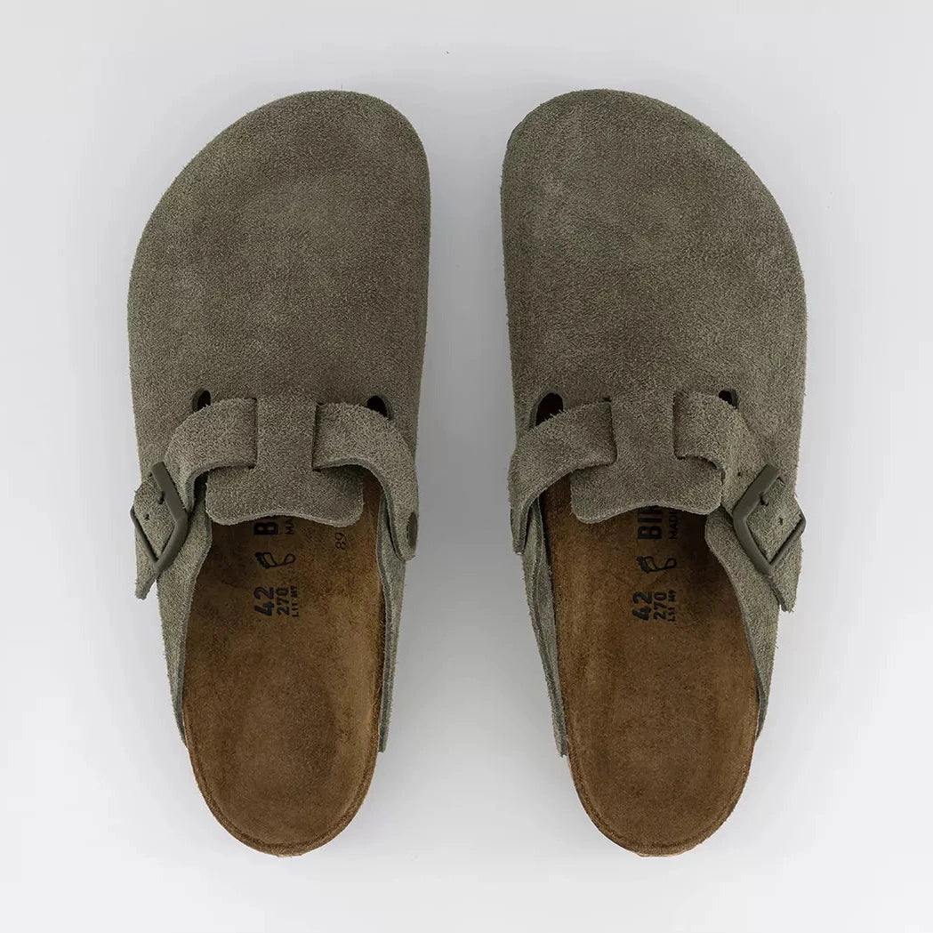 Birkenstock Boston Classic Clog thyme Green Suede
