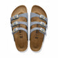 Birkenstock Florida Oiled Leather BASALT GREY 3 Strap Sandal Regular - 1031857