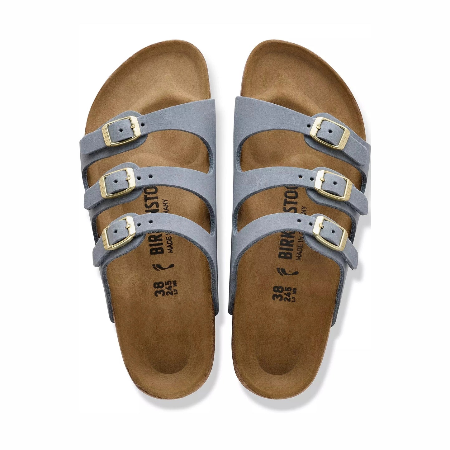 Birkenstock Florida Oiled Leather BASALT GREY 3 Strap Sandal Regular - 1031857