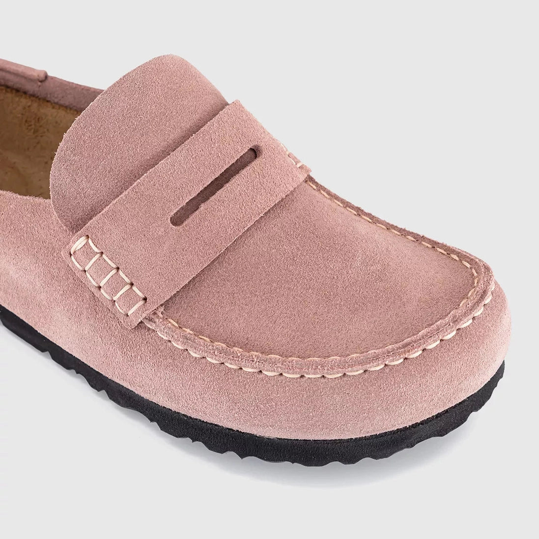 Birkenstock Naples Moccasin Slip On Wrapped Suede PINK CLAY Regular - 1031675