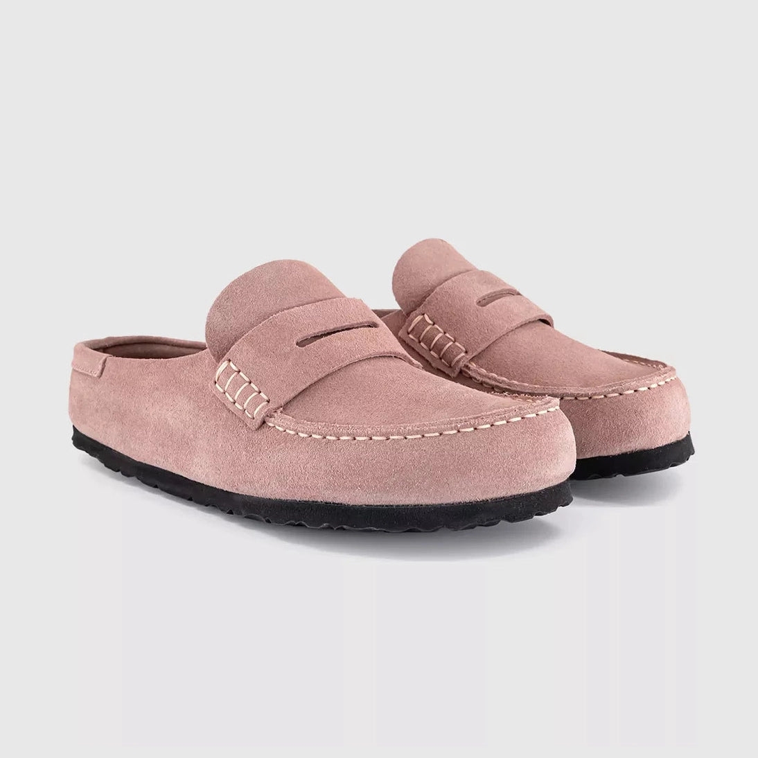 Birkenstock Naples Moccasin Slip On Wrapped Suede PINK CLAY Regular - 1031675