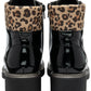 Lotus Boot Charleston Patent Ankle Boot with Lace and zip BLACK  PAT ULB383