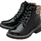 Lotus Boot Charleston Patent Ankle Boot with Lace and zip BLACK  PAT ULB383