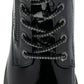 Lotus Boot Charleston Patent Ankle Boot with Lace and zip BLACK  PAT ULB383