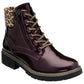 Lotus Boot Charleston Patent Ankle Boot with Lace and zip PURPLE ULB383