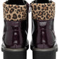 Lotus Boot Charleston Patent Ankle Boot with Lace and zip PURPLE ULB383