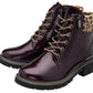 Lotus Boot Charleston Patent Ankle Boot with Lace and zip PURPLE ULB383