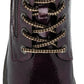Lotus Boot Charleston Patent Ankle Boot with Lace and zip PURPLE ULB383