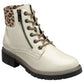 Lotus Boot Charleston Patent Ankle Boot with Lace and zip WHITE ULB383