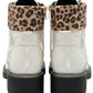 Lotus Boot Charleston Patent Ankle Boot with Lace and zip WHITE ULB383