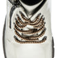 Lotus Boot Charleston Patent Ankle Boot with Lace and zip WHITE ULB383