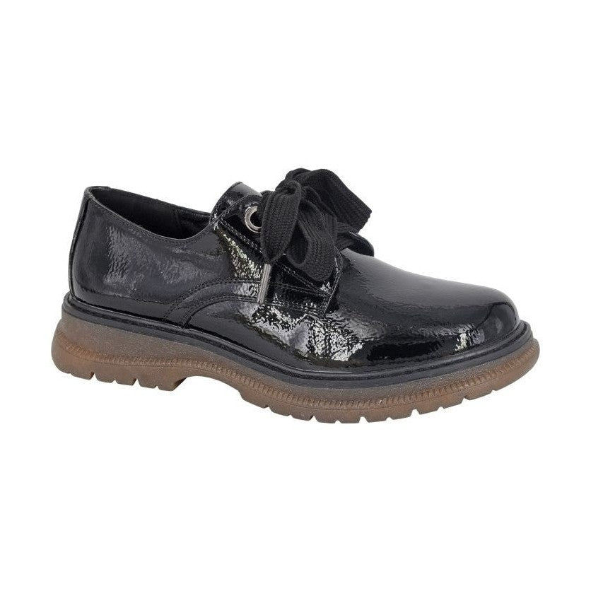 Cipriata L409 BLACK Patent Lace up Shoe