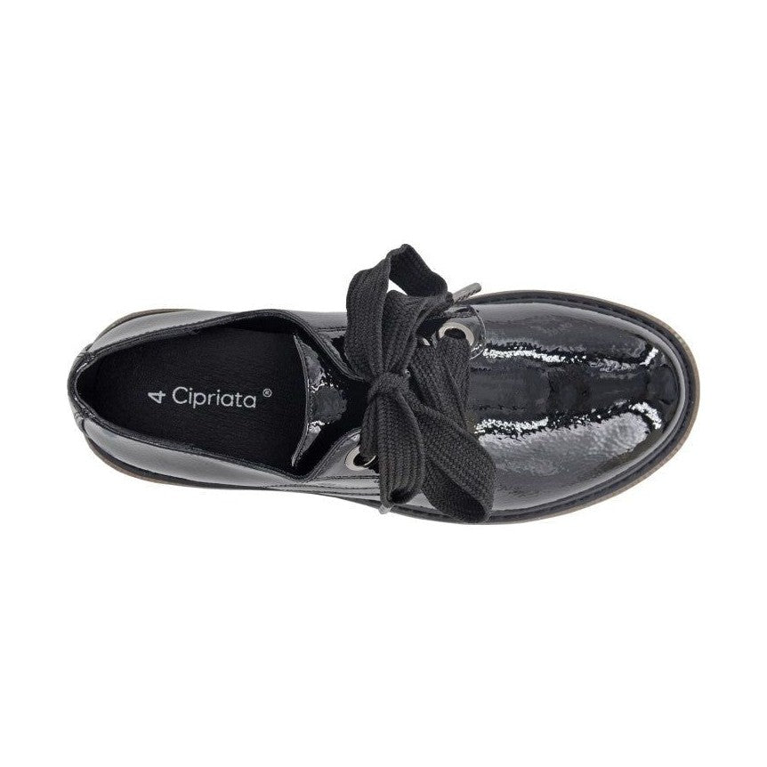 Cipriata L409 BLACK Patent Lace up Shoe