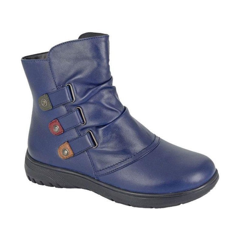 Cipriata L557 Navy Soft Leather Zip ankle Boot L557C