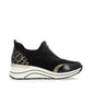 Remonte Shoes D0t08-02 Trainer style shoe with wedge sole and zip front BLACK COMB D0T08-02